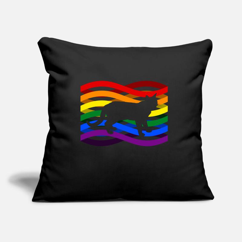 Arc-en-chat Housse de coussin décorative 45 x 45 cm