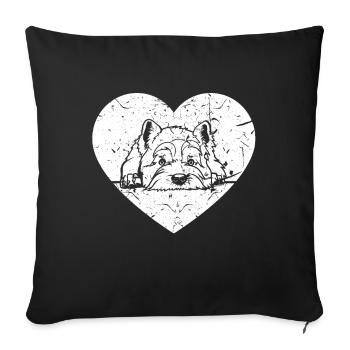 West Highland White Terrier - Sofa pillowcase 17,3'' x 17,3'' (45 x 45 cm) - black - Front