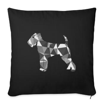 Polygon Airedale Terrier - Sofa pillowcase 17,3'' x 17,3'' (45 x 45 cm) - black - Front