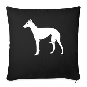 Greyhound Windhund - Sofakissenbezug 45 x 45 cm - Schwarz - Vorne