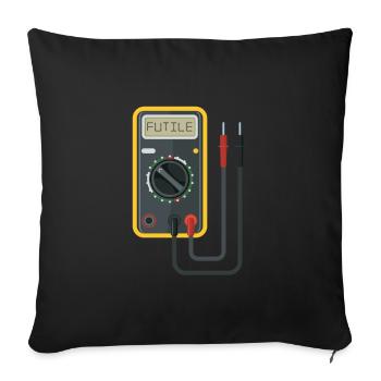 Câblage électrique - Housse de coussin décorative 45 x 45 cm - noir - Devant