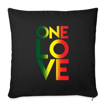 One Love Rasta Reggae Rastafari Music Lovers Gift - Sofa pillowcase 17,3'' x 17,3'' (45 x 45 cm) - black - Front