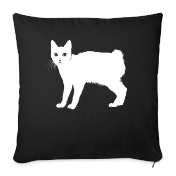 Bobtail japonais - Housse de coussin décorative 45 x 45 cm - noir - Devant