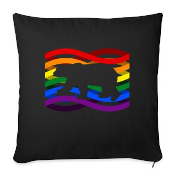 Polar bear rainbow - Sofa pillowcase 17,3'' x 17,3'' (45 x 45 cm) - black - Front