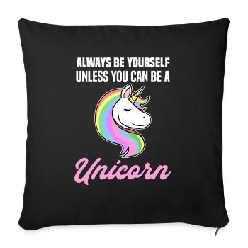 Funny unicorn sayings unicorn fans - Sofa pillowcase 17,3'' x 17,3'' (45 x 45 cm) - black - Front
