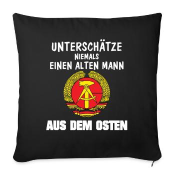 GDR Old Man from the East Ossi East Germany - Sofa pillowcase 17,3'' x 17,3'' (45 x 45 cm) - black - Front