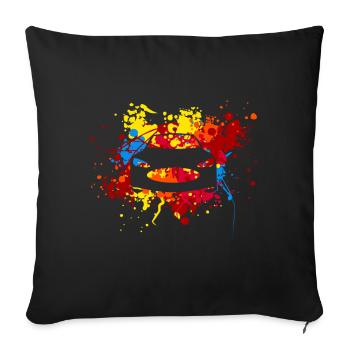 Silhouette cadeau voiture de sport voiture de course - Housse de coussin décorative 45 x 45 cm - noir - Devant