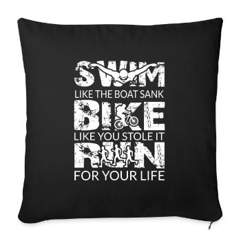 Triathlete Triathlon - Sofa pillowcase 17,3'' x 17,3'' (45 x 45 cm) - black - Front