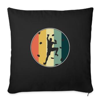 Boulder Vintage Wand Klettern Sport Geschenk - Sofakissenbezug 45 x 45 cm - Schwarz - Vorne