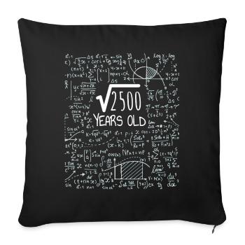 Racine carrée de 2500 - 50e anniversaire de Geek Design - Housse de coussin décorative 45 x 45 cm - noir - Devant