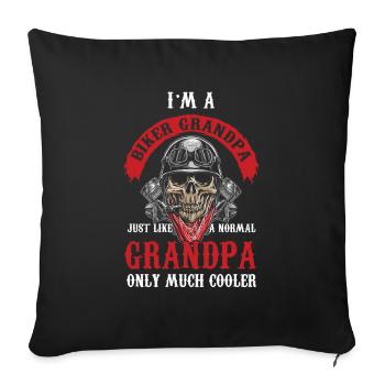Granddad Grandfather Motorcycle Retirement Gift - Sofa pillowcase 17,3'' x 17,3'' (45 x 45 cm) - black - Front