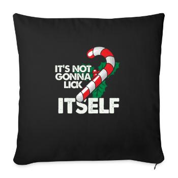 Ca ne va pas se lécher La canne de Noël - Housse de coussin décorative 45 x 45 cm - noir - Devant