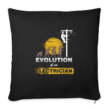 Electrical Electricity Tradesman Wiring Lineman - Sofa pillowcase 17,3'' x 17,3'' (45 x 45 cm) - black - Front
