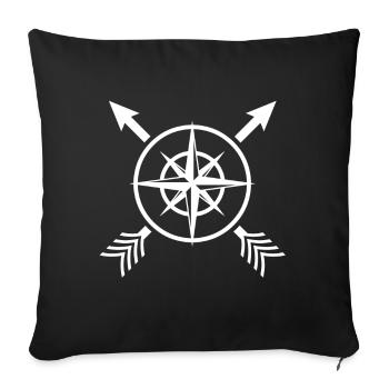 Nice compass cross - Sofa pillowcase 17,3'' x 17,3'' (45 x 45 cm) - black - Front