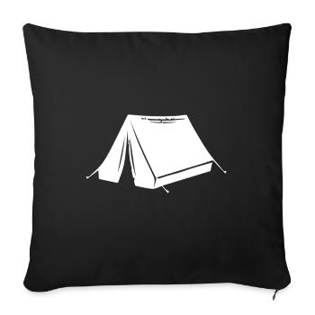 Tente de camping en plein air - Housse de coussin décorative 45 x 45 cm - noir - Devant