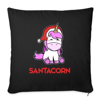 Christmas unicorn Christmas unicorn - Sofa pillowcase 17,3'' x 17,3'' (45 x 45 cm) - black - Front