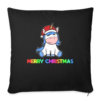 Christmas unicorn Christmas unicorn - Sofa pillowcase 17,3'' x 17,3'' (45 x 45 cm) - black - Front