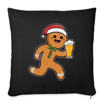 Bonhomme en pain d'épice - Housse de coussin décorative 45 x 45 cm - noir - Devant