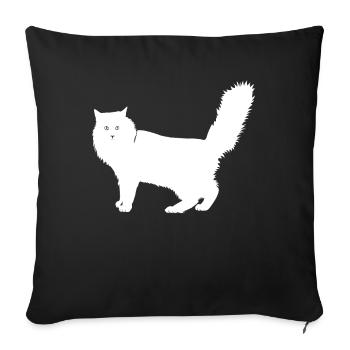 Chat des forêts norvégiennes - Housse de coussin décorative 45 x 45 cm - noir - Devant