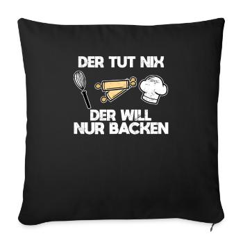 Plätzchen backen Bäcker - Sofakissenbezug 45 x 45 cm - Schwarz - Vorne