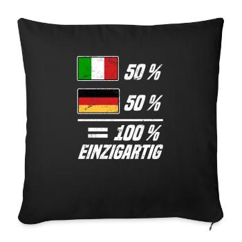 Deutschland Italien Italiener und Italienerin - Sofakissenbezug 45 x 45 cm - Schwarz - Vorne