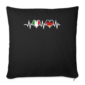Germany Italy Italian and Italian - Sofa pillowcase 17,3'' x 17,3'' (45 x 45 cm) - black - Front