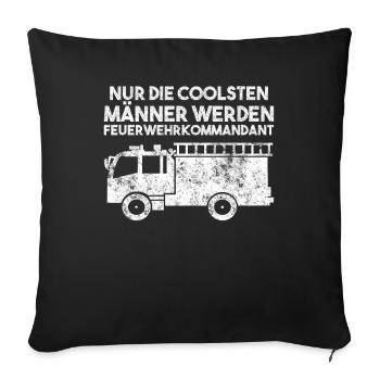 Feuerwehrmann Feuerwehr Kommandant - Sofakissenbezug 45 x 45 cm - Schwarz - Vorne