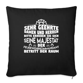 Feuerwehr Kommandant Feuerwehrmann - Sofakissenbezug 45 x 45 cm - Schwarz - Vorne