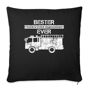 Feuerwehr Kommandant Feuerwehrmann - Sofakissenbezug 45 x 45 cm - Schwarz - Vorne