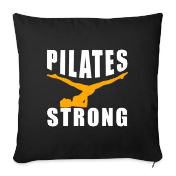 Cadeau d'entraînement intense pour l'exercice Pilates - Housse de coussin décorative 45 x 45 cm - noir - Devant