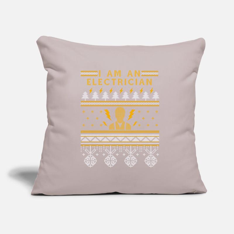 Cadeau de pull de Noël moche d'électricien Housse de coussin décorative 45 x 45 cm