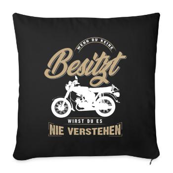 Simson, Simmi, DDR Ostalgie If you have none - Sofa pillowcase 17,3'' x 17,3'' (45 x 45 cm) - black - Front