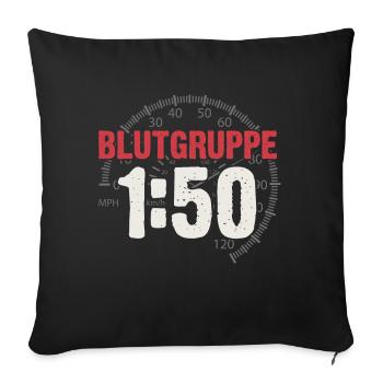 Blood Group 1:50 Gasoline Moped DDR Ostalgie Simson - Sofa pillowcase 17,3'' x 17,3'' (45 x 45 cm) - black - Front