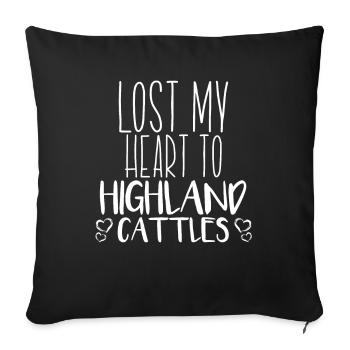 Scottish Highland Cattle Highland Cow - Sofa pillowcase 17,3'' x 17,3'' (45 x 45 cm) - black - Front