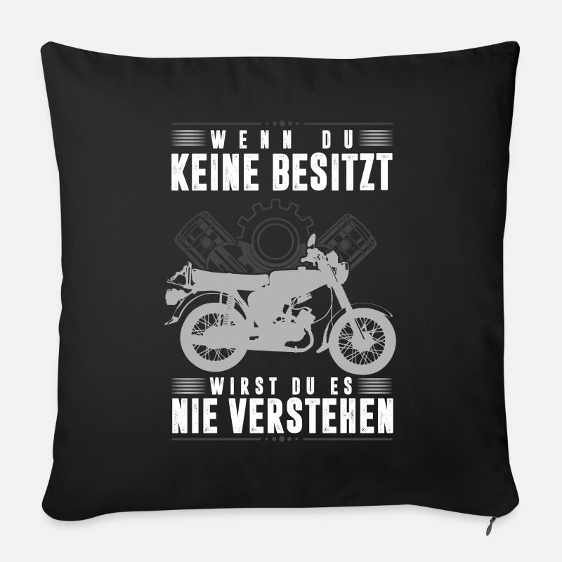 Simson DDR Moped S51 wenn du keine Besitzt, - Sofakissenbezug 45 x 45 cm - Schwarz