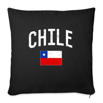 Chile Flag - Sofa pillowcase 17,3'' x 17,3'' (45 x 45 cm) - black - Front
