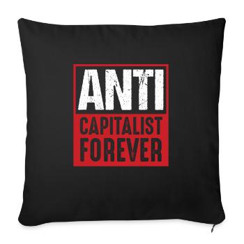 Anti Political Ideology Profit Economic Trade - Sofa pillowcase 17,3'' x 17,3'' (45 x 45 cm) - black - Front