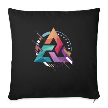 Triangle Abstract Avec Trois Bordures Cadeau - Housse de coussin décorative 45 x 45 cm - noir - Devant