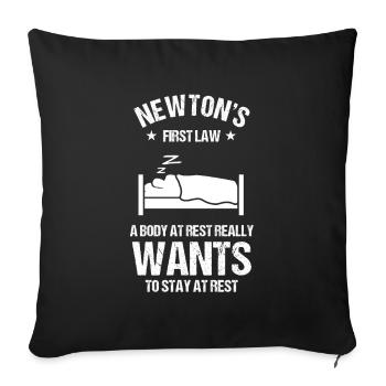 Science Puns Geeks Lazy Sleepy Head Gift Newton's - Sofa pillowcase 17,3'' x 17,3'' (45 x 45 cm) - black - Front