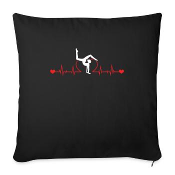 Gymnast-Herzschlag-kühler Gymnast-athletischer Sport - Sofakissenbezug 45 x 45 cm - Schwarz - Vorne