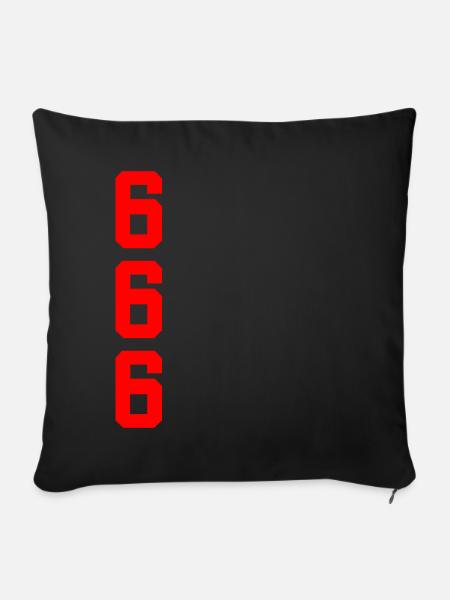 666 Hemd - Sofakissenbezug 45 x 45 cm - Schwarz