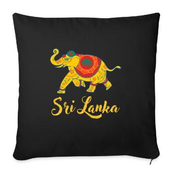 Sri Lanka Elephant India Abstract Gift - Housse de coussin décorative 45 x 45 cm - noir - Devant