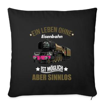 Lokführer shirt • Eisenbahn • Lokführer Geschenk - Sofakissenbezug 45 x 45 cm - Schwarz - Vorne