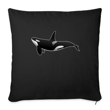 Orca Killerwal - Sofakissenbezug 45 x 45 cm - Schwarz - Vorne