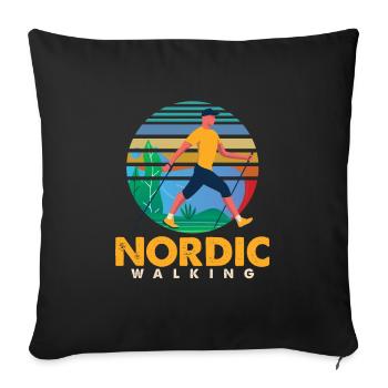 Trekking Trekkers Mountains Mountaineering - Sofa pillowcase 17,3'' x 17,3'' (45 x 45 cm) - black - Front