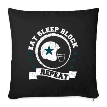 American Football Lineman Funny Quotes - Sofakissenbezug 45 x 45 cm - Schwarz - Vorne