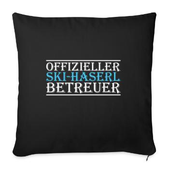 Skihaserl Betreuer Apres Ski Sprüche - Sofakissenbezug 45 x 45 cm - Schwarz - Vorne
