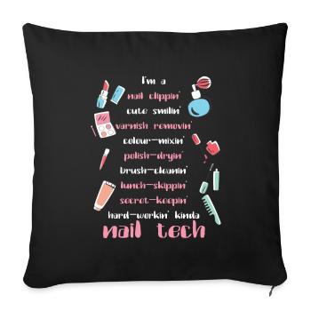 Nagel Tech Kosmetikerin Fingernägel Nagel Tech Geschenk - Sofakissenbezug 45 x 45 cm - Schwarz - Vorne