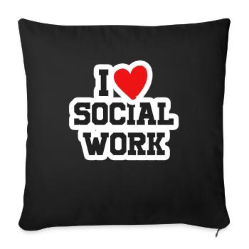 Ich liebe Sozialarbeits-Sozialarbeiter-Liberal-Geschenk - Sofakissenbezug 45 x 45 cm - Schwarz - Vorne