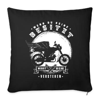 Ostmoped, 50ccm S51 Simmi Wenn du keine Besitzt .. - Sofakissenbezug 45 x 45 cm - Schwarz - Vorne
